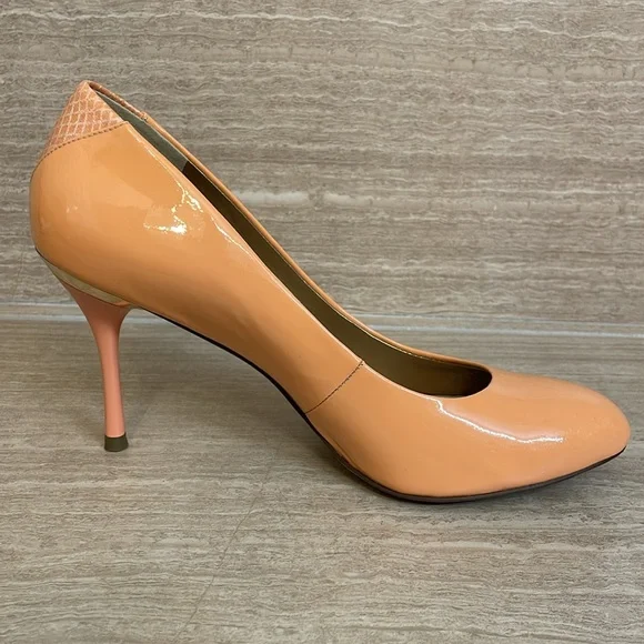 SAM EDELMAN UEC size 8 “Camdyn” Stiletto Heels coral orange pink heel detail - Picture 13 of 16